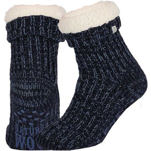 Wollen Huissokken - Navy - Unisex - Antislip