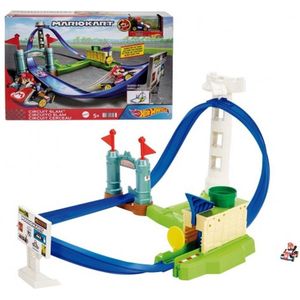 Hot Wheels Mario Kart Slam Stroomkring - Racebaan met Super Mario Bros-Figuur