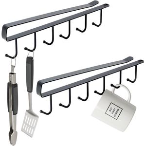 Merkloos® Set van 2 multifunctionele hangende bekerhouders voor maximale ruimtebesparing