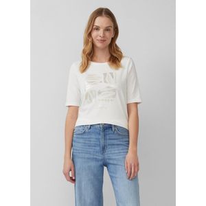 s.Oliver RED LABEL - T-shirt - Effen - Katoenmix - Korte Mouwen - Motiefprint