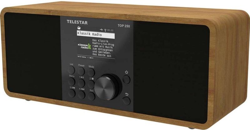 Telestar - TOP 250 - Transistorradio - Hout - Internetradio DAB+ en VHF (FM) met WiFi en USB
