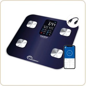 Little Balance 8661 Cardio X4 - SMART personen weegschaal - USB oplaadbaar - gebruiksvriendelijke APP - blauw