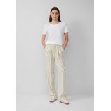 Broek - Linnenmix - Relaxte Pasvorm - Hoge Elastische Tailleband - Wijde Pijp