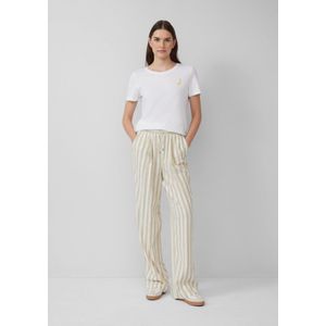 Broek - Linnenmix - Relaxte Pasvorm - Hoge Elastische Tailleband - Wijde Pijp