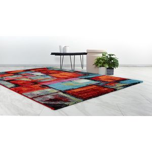 Flycarpets Vistoso Kleurrijk Vloerkleed - Geblokt Motief - Laagpolig Tapijt - 160x230 cm