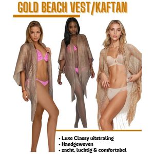 Beachwear Kaftan/ cover up - Golden colour design Beach wear kaftan/ cover up - Golden colour beach vest - Exclusive cover up beach wear