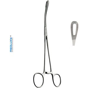 Medluxy - Tampontang Foerster Sponge Forcep - Gebogen - 23 cm - Professionele kwaliteit - M-0640 (klemschaar, medische klemtang, Sponge Forceps, Verpleegkunde) M-0640