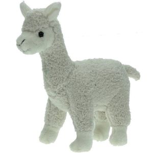 Pluche Knuffel Dieren Witte Alpaca van 20 cm - Speelgoed Knuffels - Top Cadeau