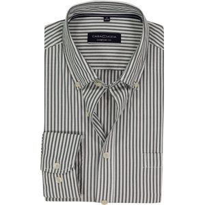 CASA MODA - Sport Comfort Fit Overhemd - Diep Donkergroen - Oxford - Strijkvriendelijk