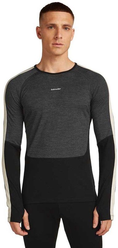 Icebreaker - Merino 200 Oasis+ Crewe - Lange Mouwen Basislaag - Grijs