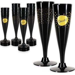 16x herbruikbare champagneglazen - plastic champagneglazen voor feesten, kamperen & onderweg - vaatwasmachinebestendige champagneglazen [selectie varieert]