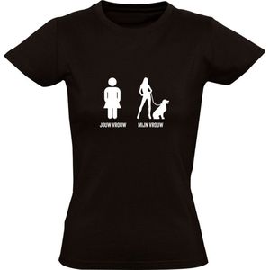 Jouw vrouw, mijn vrouw | Dames T-shirt | Zwart | My wife, your wife | Getrouwd | Hond | Hotwife