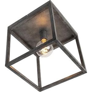 QAZQA big_cage - Moderne Plafondlamp - 1 lichts - L 290 mm - Grijs - Woonkamer | Slaapkamer | Keuken