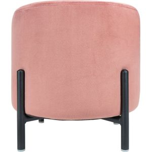 QUVIO Poef - Roze - Fluweel - Metalen Poten