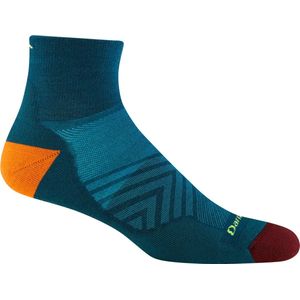 Run 1/4 Ultra-Lightweight with Cushion - Dark Teal- Hardloopsokken van merinowol