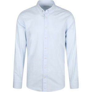 Hackett - Overhemd Garment Dyed Oxford Blauw - M - Heren - Slim-fit