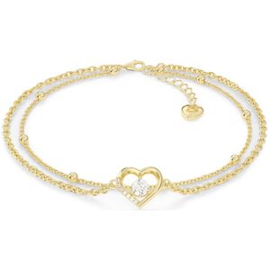 SERASAR Zilveren Dames Enkelbandje [Heart] met Hartsymbool - Goud - 18-Karaats Gouden Sieraden
