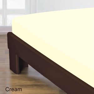 Homéé® Katoen Hoeslaken - 180x220 +40cm - gladde 100% Katoen - crème