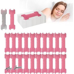 Mrs. Jones Neusriemen 80 stuks ademstrips voor rustige slaap ademen - oefeningen snurkbescherming - vermindert snurken - stopt snurken - roze. .