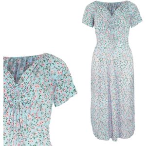 Dames Lange Zomerjurk / Strandjurk 806 One size S-L blauw