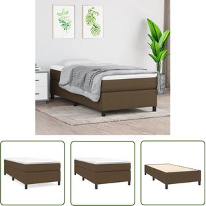 The Living Store Bedframe zonder matras 90x200 cm stof donkerbruin - Boxspring Frame - Bed Frame - Tweepersoons Bed - Donkere Houten Meubels - Bruine Bedbank