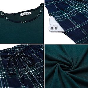 Dames Pyjama Kerstmis Set met Lange Mouwen en Zakken