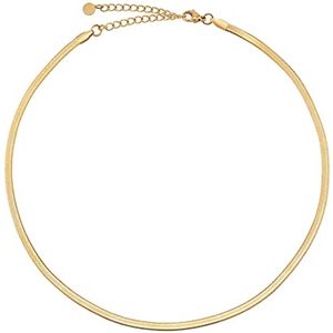 Vrouwen Slangenketting - Platte Halsketting Zonder Hanger in Zilver, Goud en Roségoud