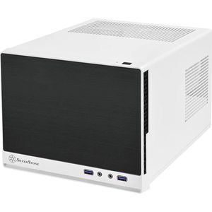 Mini-ITX Compacte Kubusbehuizing met Faux-Aluminium Voorpaneel - Zwart-Wit