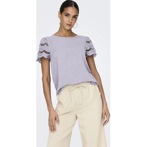 Jacqueline de Yong T-shirt Jdyhannah Life Lace Top Wvn 15312609 Thistle Dames Maat - XS
