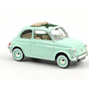 Fiat 500 L 1968 Pastel Blauw Special Birth Pack Model 1/18 Norev 187777