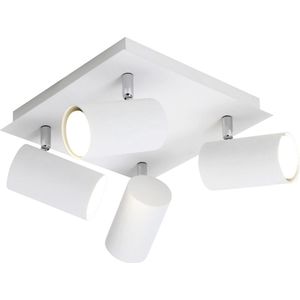 LED Plafondspot - Torna Mary - GU10 Fitting - 4-lichts - Vierkant - Mat Wit - Aluminium