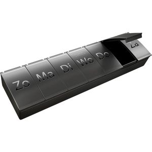 GEASY - Pillendoos 7 Dagen - Medicijndoos - Zwart - Ingegraveerde Nederlandse Tekst