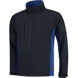 Tricorp soft shell jack bi-color - Workwear - 402002 - navy / koningsblauw - maat XL