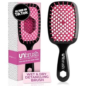 Ontwarborstel voor nat en droog haar met ventilatie en zachte borstelharen - roze