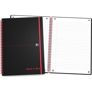 Oxford Black n' Red - Notitieboek - A5 - Gelijnd - 90g - Softcover - Zwart