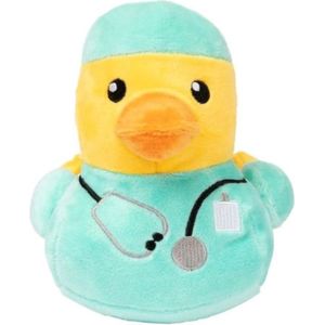 FuzzyYard Duck - Dokter eend - knuffel voor de hond - speelgoed voor de hond -