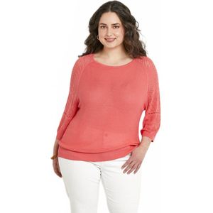 Lichtgewicht 3/4 raglan mouw trui met ronde hals