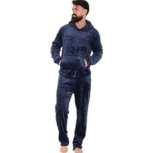 Zachte Warm Vlies Pyjama voor Volwassenen met Capuchon en Lange Mouwen - 2 Stuks Geschenk Set (S-2XL)