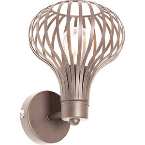 QAZQA saffira - Moderne Wandlamp voor binnen - 1 lichts - D 19.5 cm - Bruin - Woonkamer | Slaapkamer | Keuken