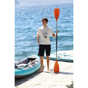 Berrak - Heren shortama - Pyjama Set- 100% Katoen - Maat S-Wit/Marineblauw