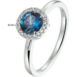 Ring London Blue Topaas 1.00ct En Diamant 0.10ct G Vsi