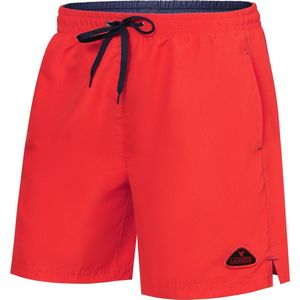 Ladeheid LA-ZA-SWS-Long Heren Zwembroek - Zwemshorts - met zijzakken en achterzak - sneldrogend - met binnenslip van mesh - Koordsluiting - Polyester - Rood/Marineblauw - S