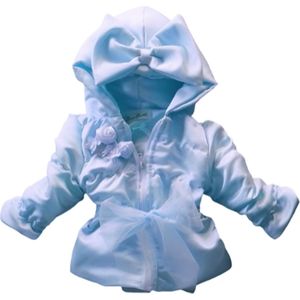 Maat 128 Zomerjas blauw met steentjes en glitter jas baby en kind kinderJas babyblauw