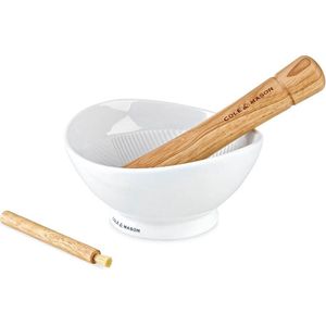 Cole & Mason Suribachi Vijzel & Stamper - Ø 14cm - Keramisch/Hout