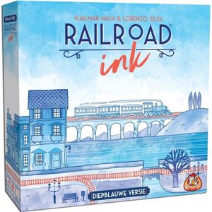 White Goblin Games Railroad Ink - Diepblauwe versie | Competitief puzzelspel voor de hele familie | Leeftijd 8+ | 1-6 spelers
