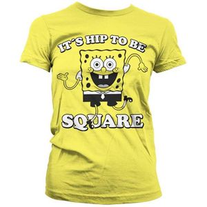 SpongeBob SquarePants Dames Tshirt -XXL- Hip To Be Square Geel