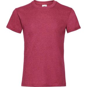 Fruit Of The Loom Meisjes Kinderen Valewewight T-shirt met korte mouwen (Vintage Heather Rood)