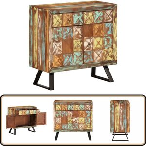 vidaXL Ladekast - Massief Gerecycled Hout - 70x35x70 cm Ladekast - Opslagoplossing - Industriële Stijl - Vintage Design - Recyceld Hout
