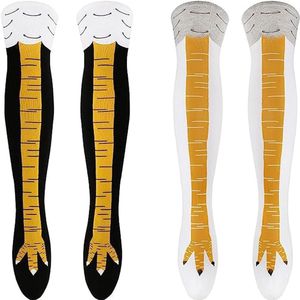 2 Pairs Chicken Foot Socks - Knee Socks - Bird Socks - Stockings - Chicken Feet - Halloween voor Vrouwen en Meisjes - Multicolor - 50 EU - Multicolour