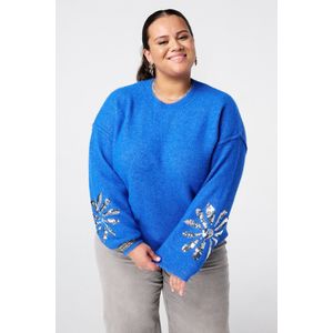 MS Mode Trui Gebreide trui met pailletten op de mouwen